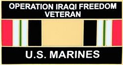 Operation Iraqi Freedom Veteran United States Marine Corps with Ribbon Pin - 14548 (1 1/4 inch)