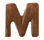 Bronze Letter "M" Device for Mini Medals - 2547 ((1/8) inch)