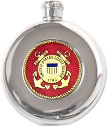 US Coast Guard Round 5oz. Stainless Steel Flask - 8776