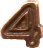 Bronze Numeral - 4 for Ribbon Bars, Mini Medals, and Full Size Medals - 2522.4 ((3/16) inch)