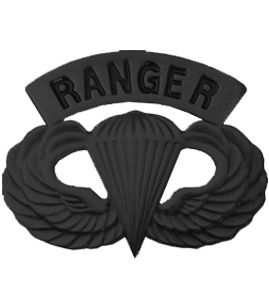 Ranger Paratrooper Pin - BLACK - 14747BK (1 1/4 inch)