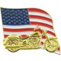 United States Flag & Motorcycle Pin - 14646 (1 1/4 inch)