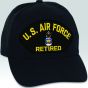 US Air Force Retired Emblem Black Ball Cap Import - 661370