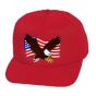 Red Ballcap  with American Flag & Eagle patch - 821148