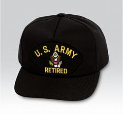 US Army Retired Insignia Black Ball Cap US Made - 771367
