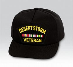 Desert Storm Veteran with Ribbons Black Ball Cap US Made - 771380