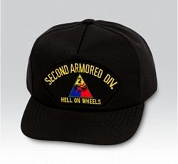 Second Armored Division Hell On Wheels Black Ball Cap US Made - 771435