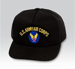 US Army Air Corps Insignia Black Ball Cap US Made - 771438