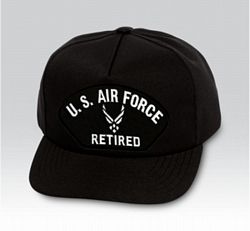 US Air Force Retired Symbol Black Ball Cap US Made - 771630