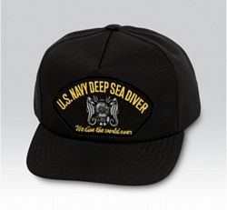 US Navy Deep Sea Diver We Dive The World Over Black Ball Cap US Made - 771640