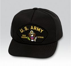 US Army Iraq Freedom Veteran Black Ball Cap US Made - 771646