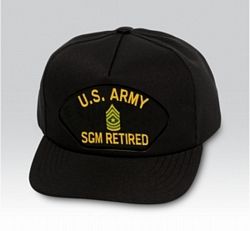 US Army Sergeant Major Retired Black Ball Cap US Made - 771722