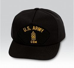 US Army Command Sergeant Major Black Ball Cap US Made - 771762