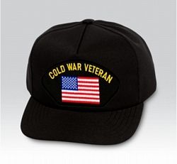 Cold War Veteran with US Flag Insignia Black Ball Cap US Made - 771777