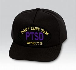 PTSD/Don't Leave 'Nam Without It! Black Ball Cap US Made - 771793