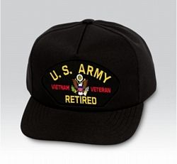 US Army Vietnam Veteran Retired Black Ball Cap US Made - 771822