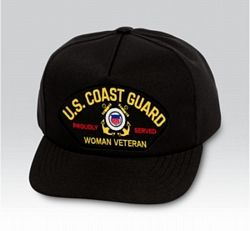 US Coast Guard Proudly Served Woman Veteran Insignia Black Ball Cap US Made - 771839