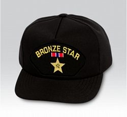 Bronze Star with Bronze Star Medal Black Ball Cap US Made - 771900