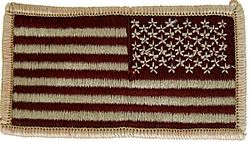 Flag 3 1/4 x 1 3/4 (Sew) brown/tan Left shldr - 091410