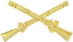 Infantry Cutout Crossed Rifles Pin - GOLD - 15976GL