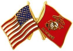 United States & Marine Corps Crossed Flags Pin - 14810 (1 inch)