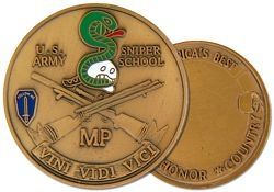 United States Army Sniper School Military Police (MP) Challenge Coin - 22341 (38MM inch)