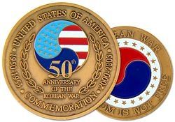 Korea 50th Anniversary Challenge Coin - 22344 (1 1/2 inch)