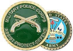 Military Police (MP) Crossed Pistols Challenge Coin - 22365 (38MM inch)