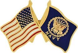 United States & Navy Crossed Flags Pin - 14808 (1 inch)