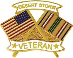 United States & Desert Storm Crossed Flags Desert Storm Veteran Pin - 14631 (1 1/4 inch)