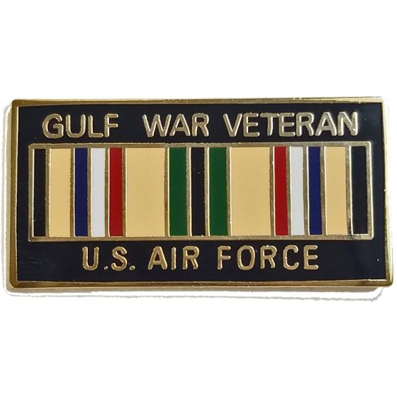Gulf War Veteran United States Air Force with Ribbon Pin - 14245 (1 1/8 inch)
