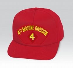 4th Marine Division Insignia Red Ball Cap US Made - 821363