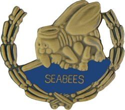 US Navy Seabees Insignia with Wreath Pin - 15910 (1 1/8 inch)