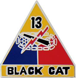 13th Armored Division Black Cat Pin - 15522 (1 inch)