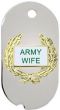 Army Wife Wreath Dog Tag Key Ring - 14357-DTN