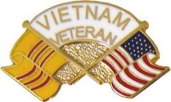 Vietnam & US Crossed Flags Vietnam Veteran Pin - 14114 (1 inch)
