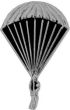 Parachute with Man Pin - ANTIQUE SILVER - 15804ANSI (1 inch)