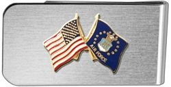 United States and United States Air Force Emblem Flag Money Clip - 14807-MC