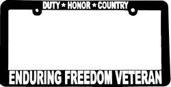 Enduring Freedom Veteran Afghanistan License Plate Frame - LPF6 (6.5 x 12.5 inch)