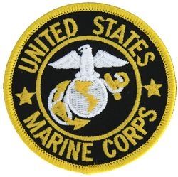 US Marine Corps (Black Background) Small Patch - FL1339 (3 inch)