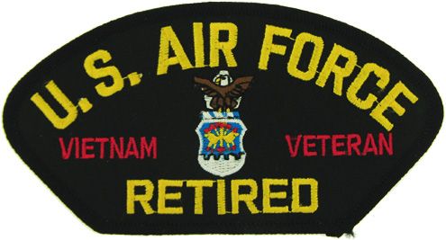 US Air Force Vietnam Veteran Retired Emblem Black Patch - FLB1824 (4 inch)