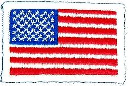 US Flag 2 1/2 x 1 3/4" (sew on) - 091504