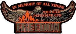 Defending Our Freedom Back Patch (11 X 5 inch) - FLG1919