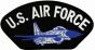 US Air Force with Airplane Black Patch - FLB1335 (4 inch)