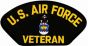 US Air Force Veteran Emblem Black Patch - FLB1369 (5 1/4 inch)
