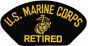 US Marine Corps Retired Insignia Black Patch - FLB1376 (4 inch)