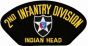 2nd Infantry Division with "Indian Head" Black Patch - FLB1434 (4 inch)
