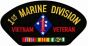 1st Marine Division Vietnam Veteran with Ribbons Black Patch - FLB1466 (4 inch)