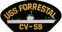 USS Forrestal CV-59 Black Patch - FLB1608 (4 inch)