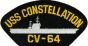USS Constellation CV-64 Black Patch - FLB1611 (4 inch)